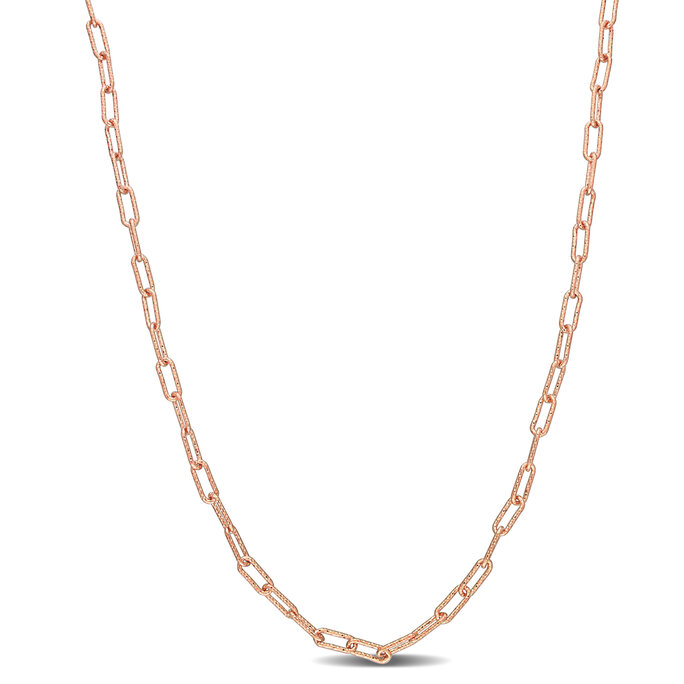 Zales 3/8 CT. T.w. Diamond Paper Clip Link Necklace in Sterling Silver |  CoolSprings Galleria